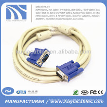 White VGA Cable For Car LCD Monitor PC Projector and HDTV